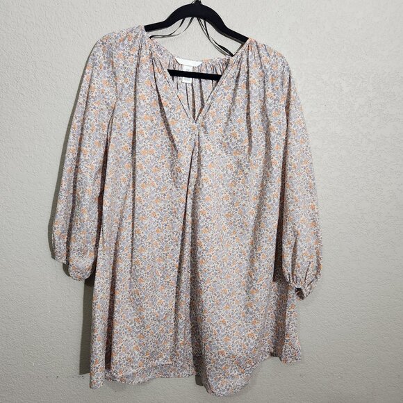 H&M Dress Womens Floral Print Long Sleeve Tunic A Line Dress XS Boho - Picture 1 of 11